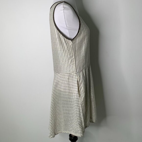 Ace & Jig Women's V Neck Sleeveless Cream Metallic Mini Dress Size Small - Picture 5 of 9